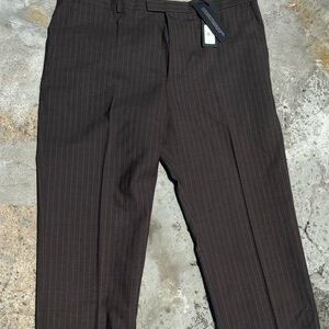 Marzotto x Banana Republic Italian wool pinstripe trousers.